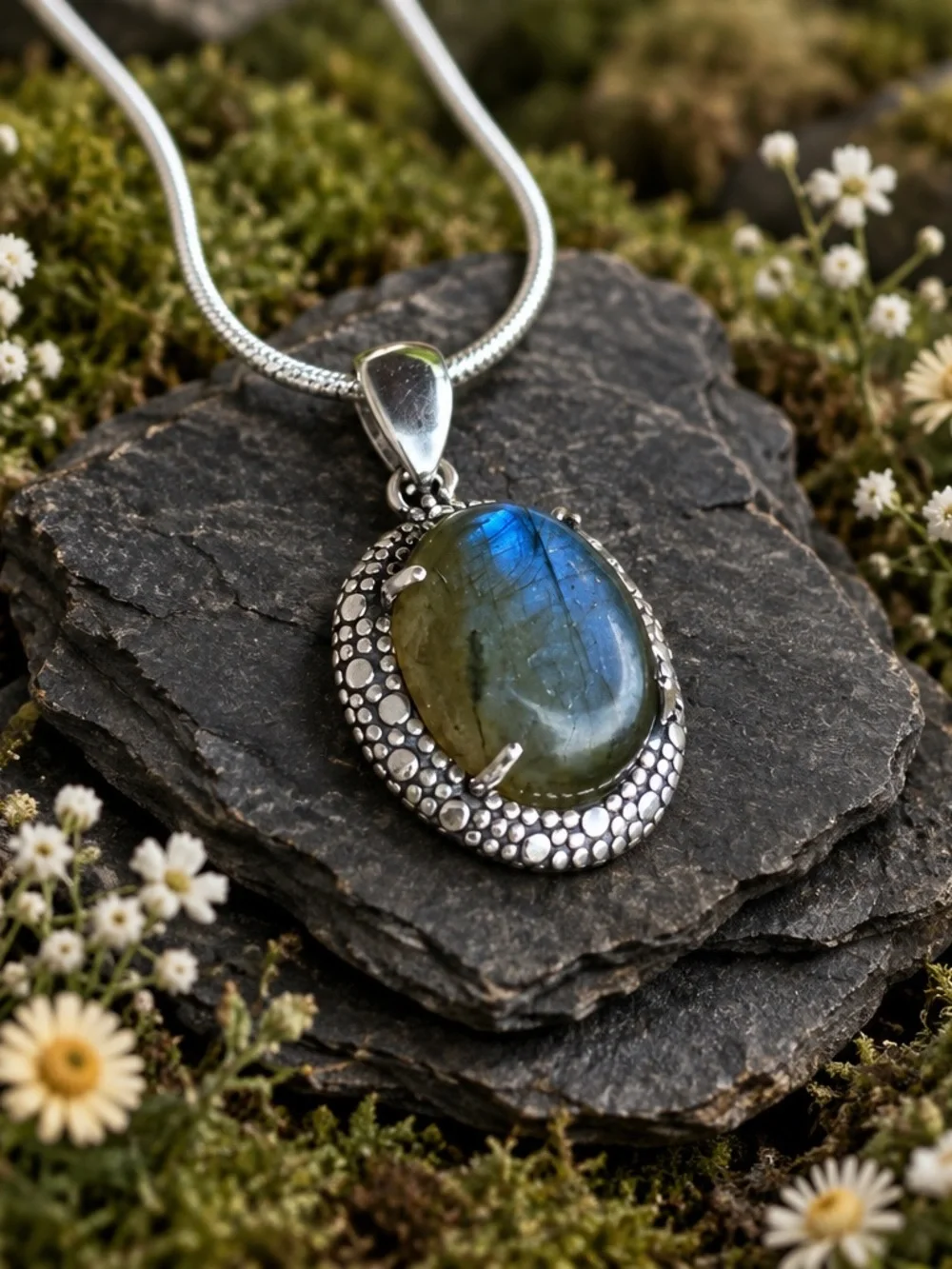 NEW! Labradorite & Sterling Silver Necklace
